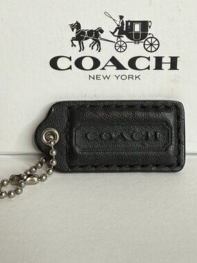 Coach Leather Hangtag – Black (2")